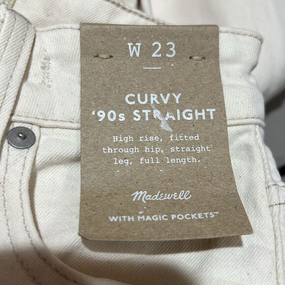 Madewell no825 Curvy 90s Straight ivory denim jeans NWT size 23 - Picture 7 of 12
